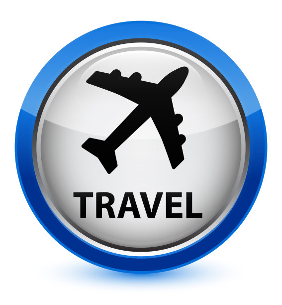 旅行(飞机图标)水晶蓝色圆形按钮图片下载
