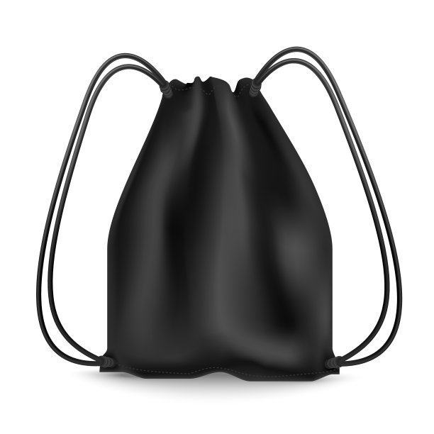 逼真详细的3d黑色空白运动背包模板模型。向量图片下载