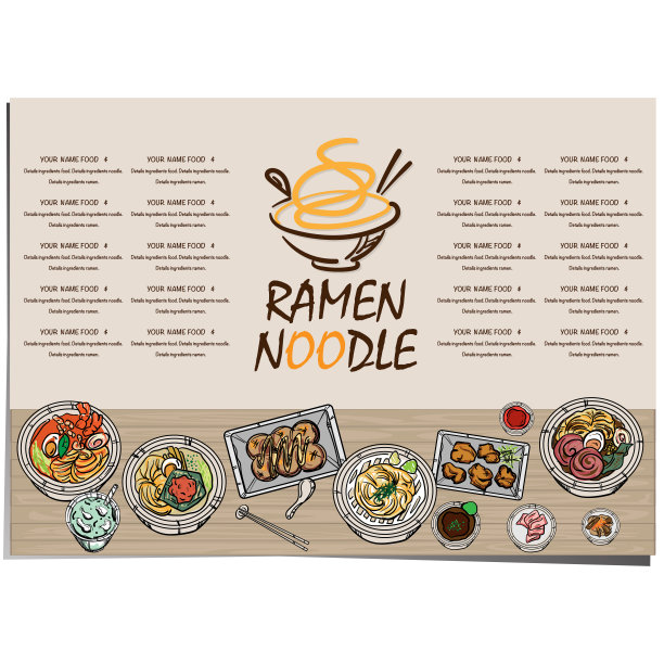 菜单拉面日式料理模板设计图片下载