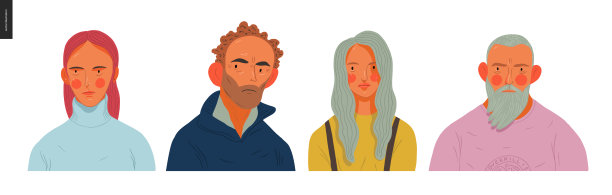 真人肖像集-男人和女人图片下载