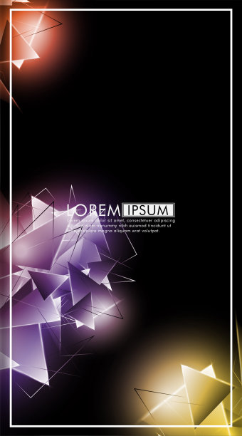 垂直的三角形的背景。三维三角形的抽象合成。现代几何背景孤立黑色图片下载