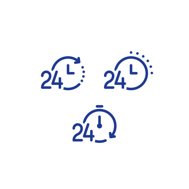 时间时钟线图标设置，快速送货，快捷服务，24小时工作图片下载