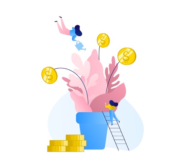 人们关心一棵树有一个想法。思想的诞生。平面向量插图。图片下载