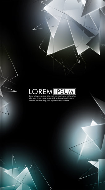 垂直的三角形的背景。三维三角形的抽象合成。现代几何背景孤立黑色图片下载