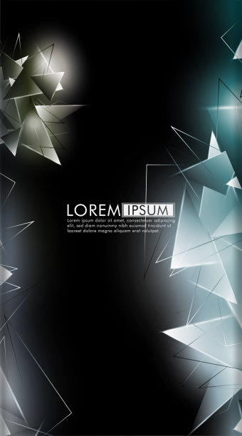 垂直的三角形的背景。三维三角形的抽象合成。现代几何背景孤立黑色图片下载
