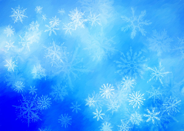 冬季水彩手绘雪花背景图片下载