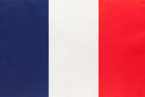 法国国旗布，纺织背景。国际世界欧洲国家的象征。图片下载