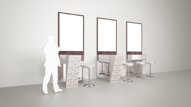 灯箱在白色背景3D渲染豪华风格-插图图片下载