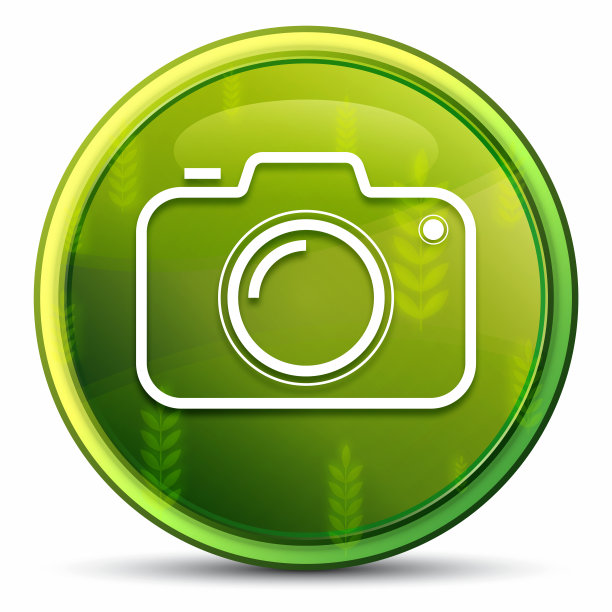 相机图标春天明亮自然绿色圆形按钮插图图片下载