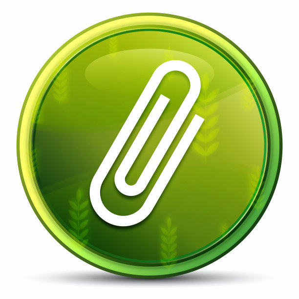 回形针图标春天明亮自然绿色圆形按钮插图图片下载
