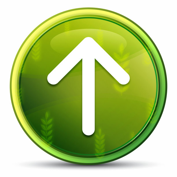 向上箭头图标春天明亮的自然绿色圆形按钮插图图片下载