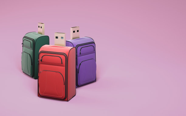 闪存驱动器数据传输概念粉红色的背景。数据安全传输的最小思想图片下载