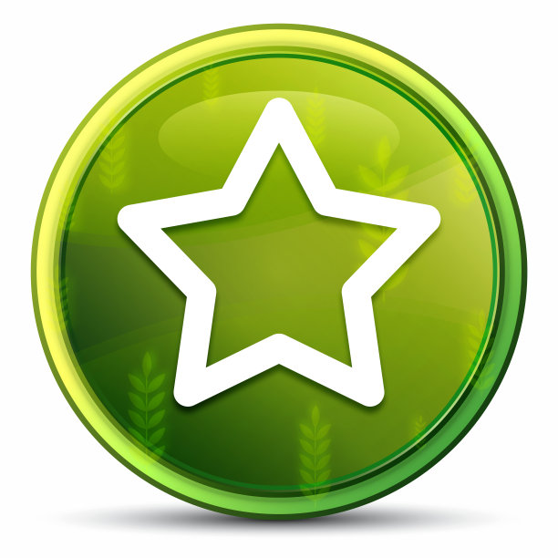 星星图标春天明亮自然绿色圆形按钮插图图片下载