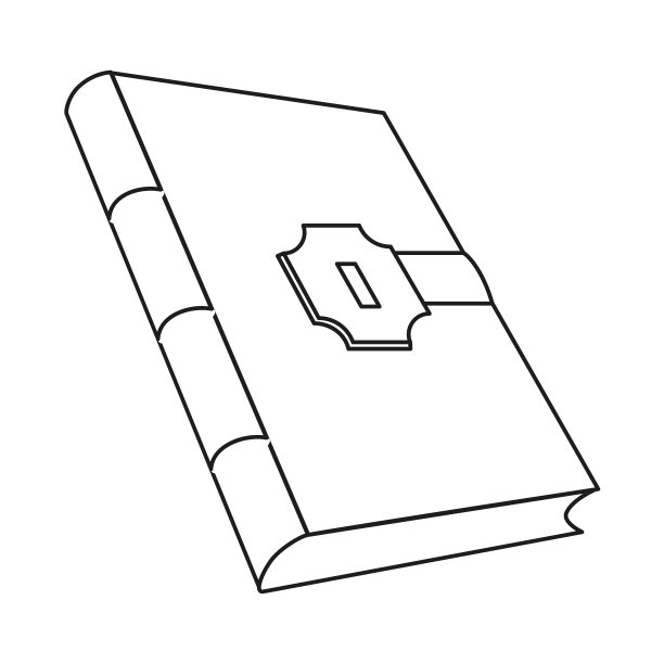 线条艺术黑白锁书图片下载