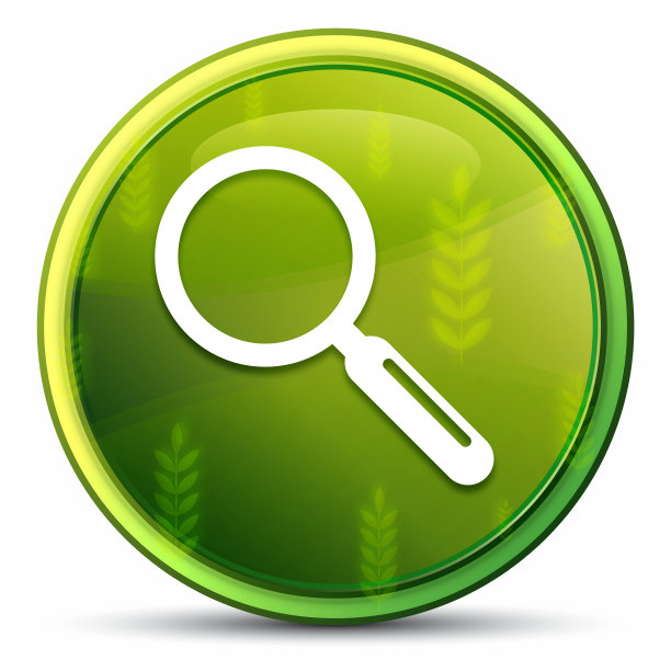 放大镜图标春天明亮自然绿色圆形按钮插图图片下载