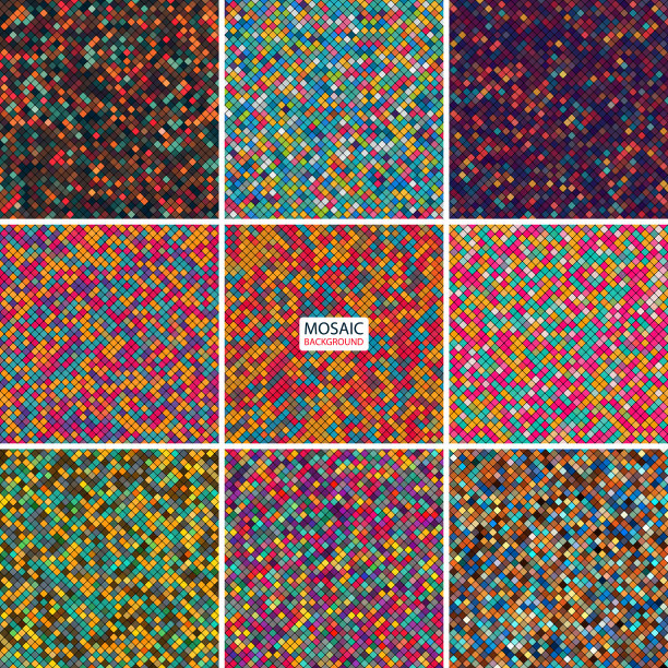 一套抽象的马赛克背景的方块不同的颜色图片下载