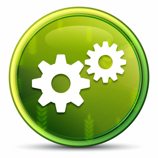 设置过程图标春天明亮自然绿色圆形按钮插图图片下载