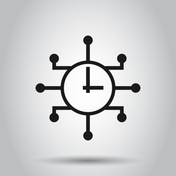 平面风格的实时图标。时钟矢量插图在孤立的背景。手表商业理念。图片下载