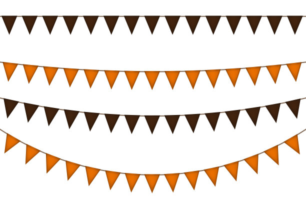 万圣节三角旗花环。图片下载