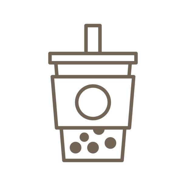 珍珠奶茶线条图标图片下载