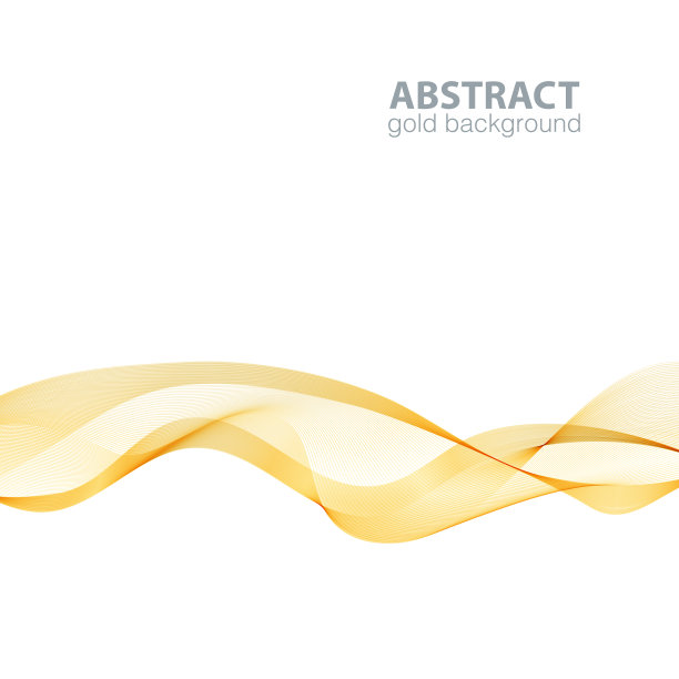 金色抽象波浪背景，波浪线小册子，网站，传单设计。金色的线图片下载