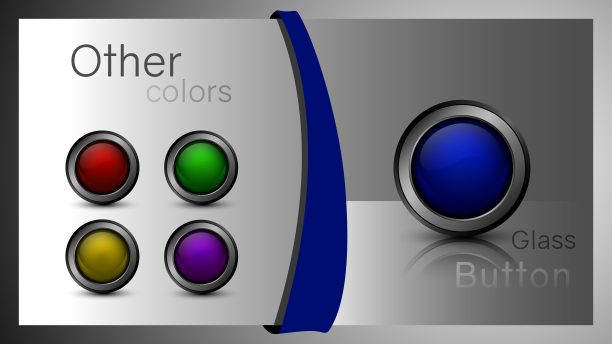 一套玻璃按钮的网页设计。图片下载