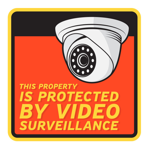 监控闭路电视摄像头标志图片下载