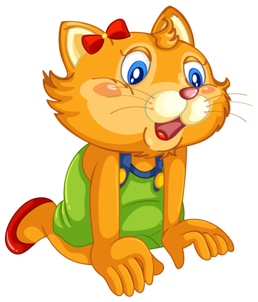 可爱的猫在人形姿势孤立图片下载