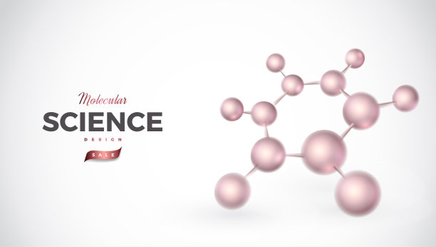 具有三维分子结构的科学背景设计图片下载