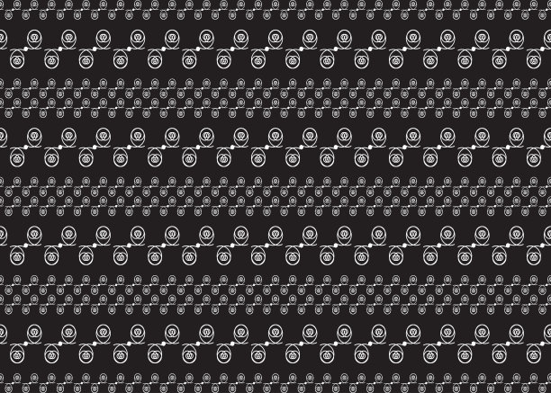 民族风格面料印花。矢量图形。黑色无缝图案与民间装饰图片下载