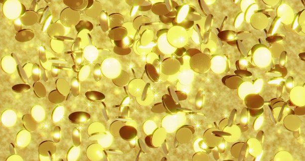 金色的硬币。商业和金融概念背景。三维渲染图片下载