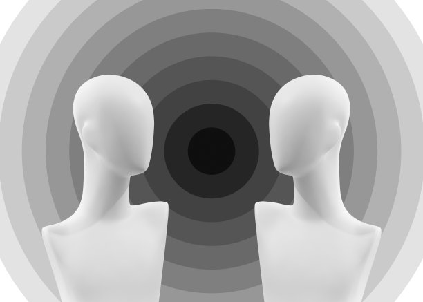 两个没有脸的人体模型相互对抗。图片下载