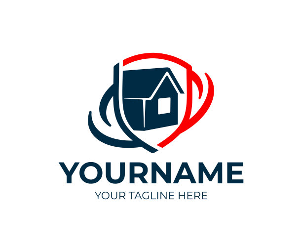 家居保险，家居护盾，设计。房地产，财产，保护和销售，矢量设计和插图图片下载