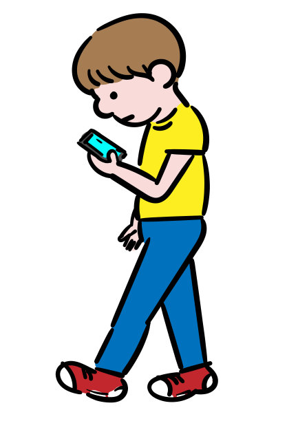 一个一边走路一边操作智能手机的男人图片下载