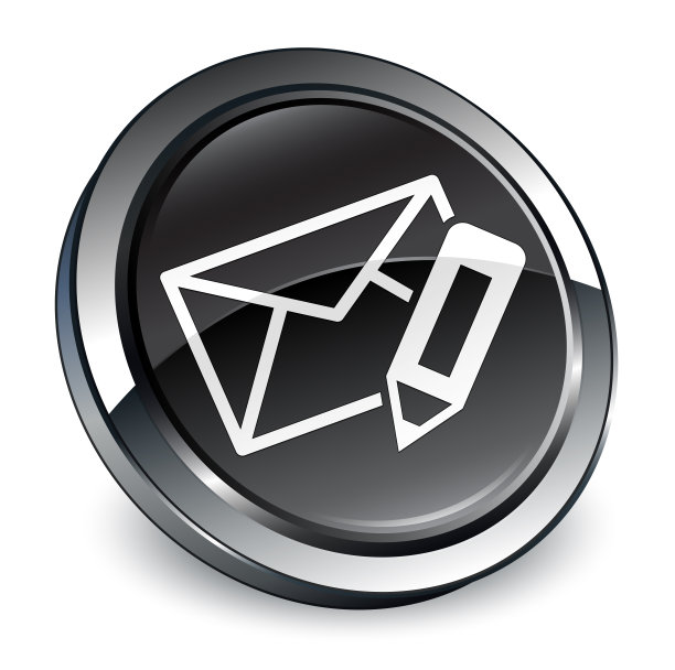 编辑电子邮件图标3d黑色圆形按钮图片下载