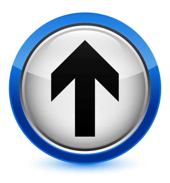 上传箭头图标水晶蓝色圆形按钮图片下载