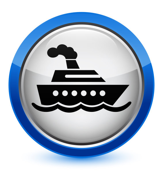 邮轮图标水晶蓝色圆形按钮图片下载