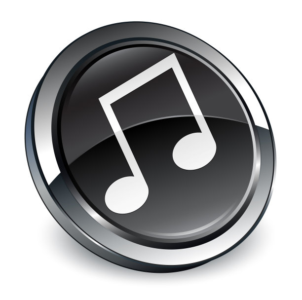 音乐图标3d黑色圆形按钮图片下载