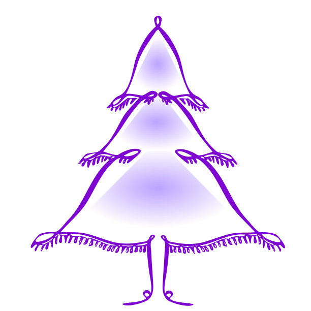 圣诞树矢量图标线艺术图片下载