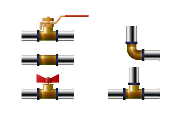 三通，角度和水龙头。图片下载