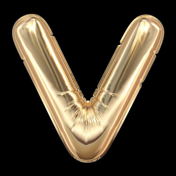 金色气球字体3D渲染图片下载