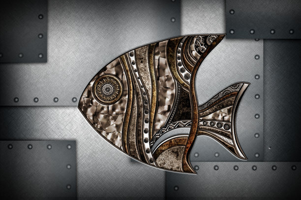 雕刻图案的鱼图片下载