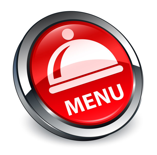 菜单(菜式图标)3d红色圆形按钮图片下载