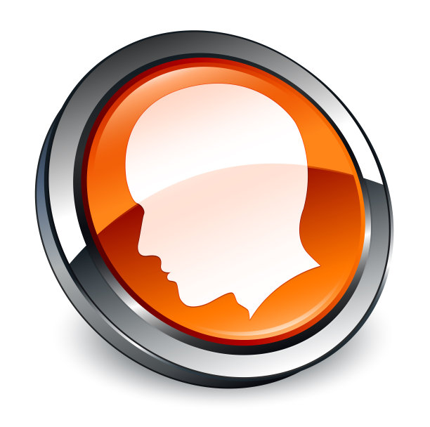 头部男性面部图标3d棕色圆形按钮图片下载