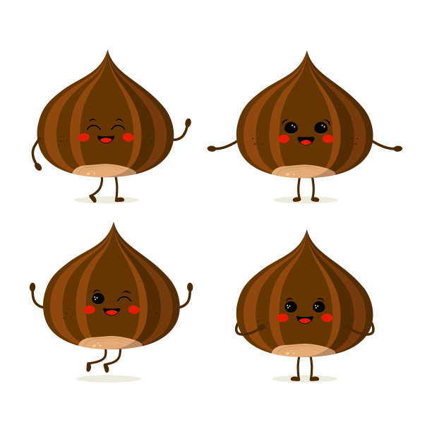 可爱的卡通坚果套装图片下载