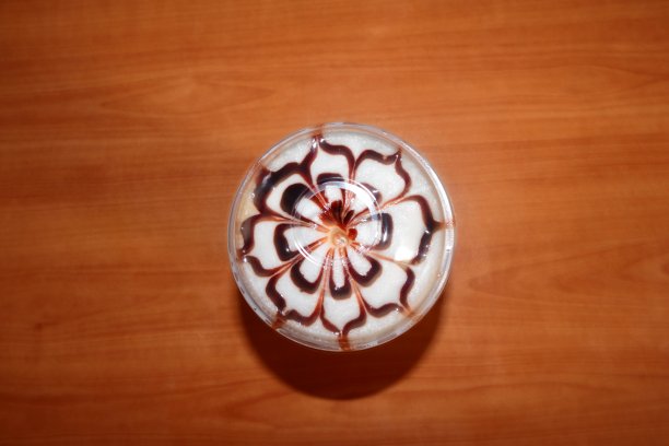 顶视图的顶级冰咖啡图片下载