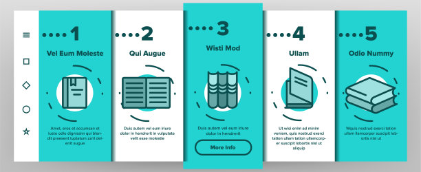 彩色图书馆书籍向量上船图片下载