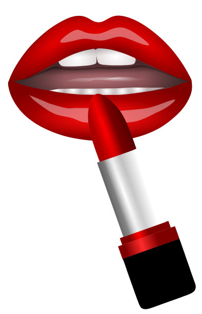 现实的红唇和口红向量图片下载