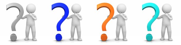 问问号人思考思考用多色问号图标设置的简笔图图片下载