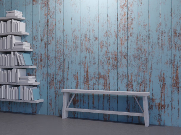 现代明亮的室内与空框架。三维渲染图片下载